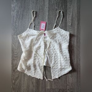 Edikted Tie Front Ruffled Top XL